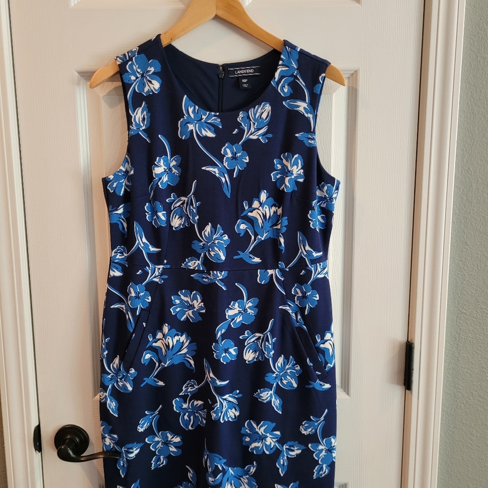 Lands End Size 10P Navy Dress